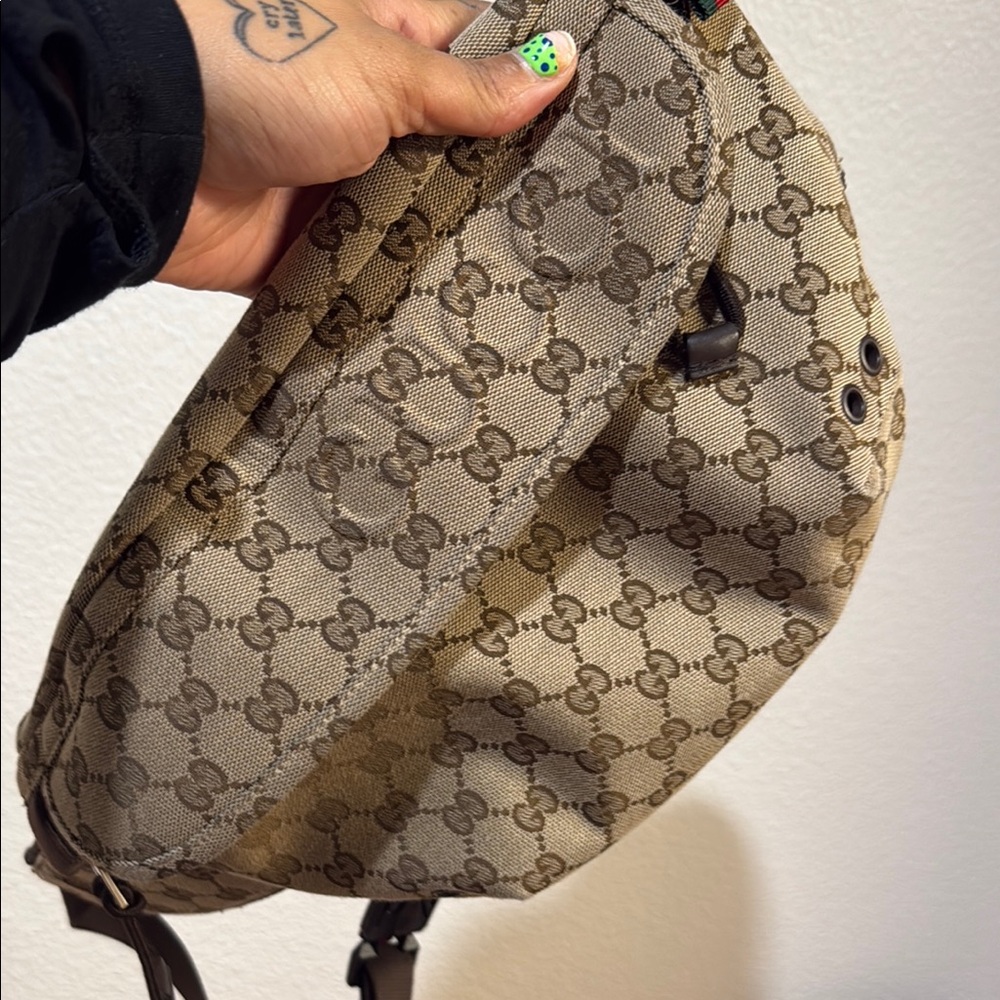 Gucci Beige and Brown Monogram Belt Bag